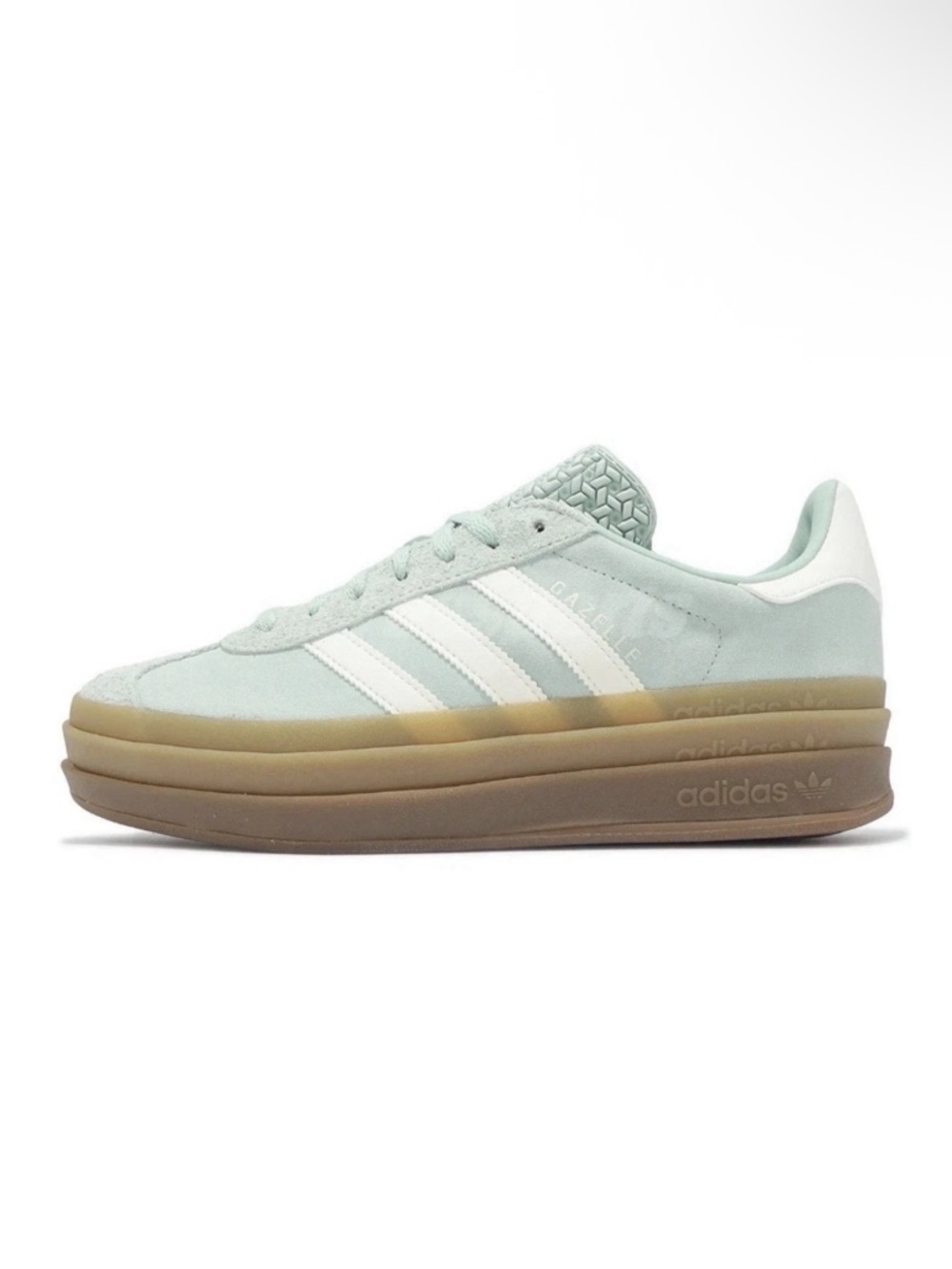 Adidas Gazelle Bold W Women's Ash Green Suede Platform Sneakers Size 8.5 NEW - Picture 6 of 9